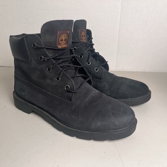 Timberland Waterproof Black Boots Bootie Boys 7 / Women’s 9 Classic 6-Inch 10910 - Picture 2 of 16